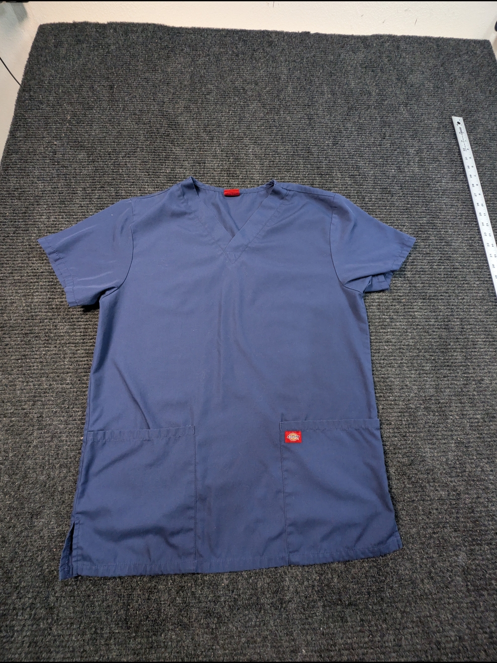 Dickies Navy V-Neck Scrub Top